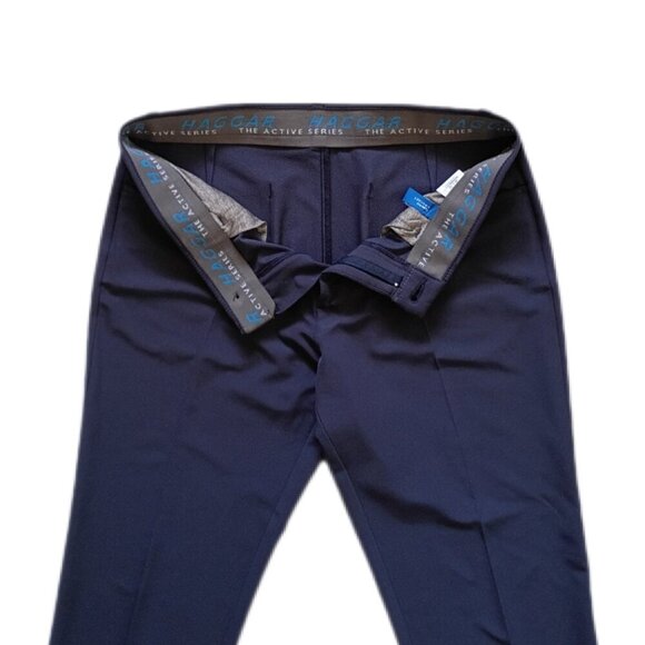 Haggar Cool Right Performance Flex Pants Men's 34x32 Blue Classic Fit Stretch - Picture 6 of 11
